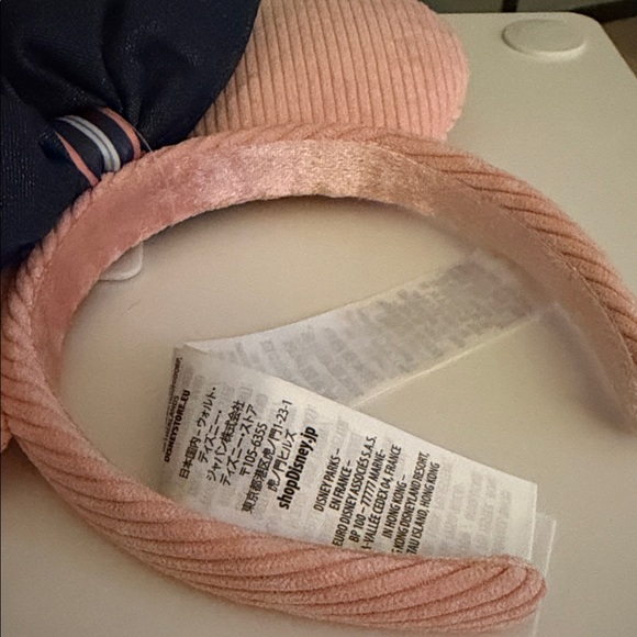 Disney Parks Pink Corduroy Denim Bow Minnie Mouse Ears Headband - Picture 4 of 5
